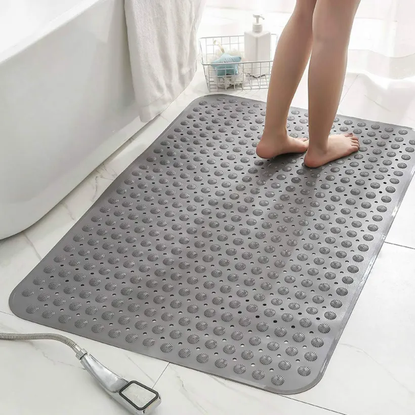 PVC Non Slip Liukastumisenesto Matto Bathroom Massage Gray PVC Bathtub Suction Best Mat for Elderly