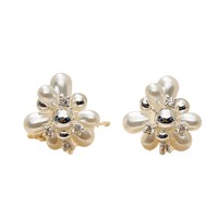 Boucles d'oreilles clous en perles haut de gamme pour un usage quotidien élégant, fabriquées en laiton