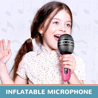Microphones gonflables en PVC pour concerts musicaux, fêtes à thème, décorations de scène d'anniversaire, fournitures personnalisables en couleur