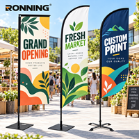 Drapeau de plage personnalisé en forme de voile, avec mât flexible en fibre de verre, portable pour les terrains de golf, les concessionnaires automobiles, les restaurants, les patios