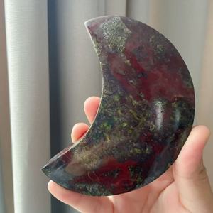 Venta al por mayor a granel Venta caliente Dragon Blood Moon Espeleología Rojo Verde Caved Crystal Crafts para regalo y decoración - Product Image 4
