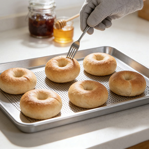 Grande <span class=keywords><strong>Teglia</strong></span> Rettangolare in Alluminio per Pizza, Pane, Torte e Pasticceria, per Uso in Forni a Convezione Industriali - Product Image 2