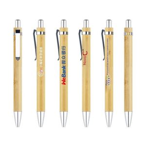 Custom Eco-Friendly 1.0mm Wide Bamboo Ballpoint <b>Pen</b> Promotional Metal <b>Pen</b> with Customized Logo Plastic Material - Product Image 3