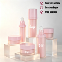 Flacon vide rose givré pour soins de la peau avec pompe pulvérisatrice, pour lotion et sérum, 30ml, 50ml, 100ml, 120ml, 1oz, 4oz ; Pot pour crème visage et contour des yeux, 30g, 50g