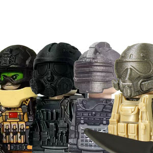 MOC tentara SWAT pasukan khusus militer Mini tokoh aksi senjata pedang Broadsword helm <span class=keywords><strong>Gas</strong></span> masker bata mainan - Product Image 1