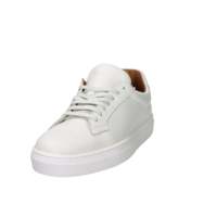 Frau Chaussures basses blanches pour homme en cuir véritable respirant à talon bas, style baskets de ville à lacets, décontractées
