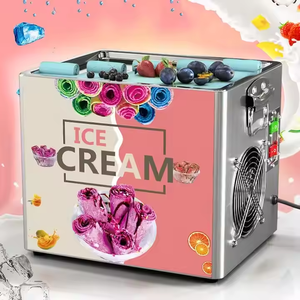 Máquina de rollos de hielo frito de mesa mini fabricante de helados enrollados de estilo tailandés comercial personalizable - Product Image 1