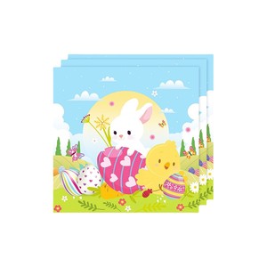 Easter Bunny Themed Party Supplies Disposable Tableware Set With Banner Decorations For Easter Celebration Indoor Use - Product Image 5
