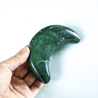 Ensemble de pierres de massage vertes en jade naturel SPA Gemme d'alun volcanique Huile essentielle sculptée Pierre chaude gravée Boîte en bois durable incluse