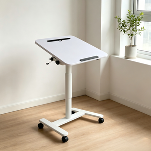 Best Price Space Saving MDF <strong>Top</strong> Height Adjustable <strong>Rolling</strong> <strong>Desk</strong> for Apartment Leisure Learning Office Use - Product Image 2
