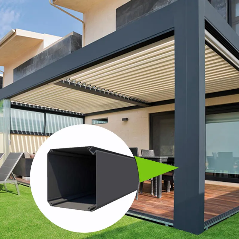 Ngoài trời bioclimatic louvered cơ giới nhôm không thấm nước pergola Phụ Kiện Bộ dụng cụ