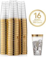 Gobelets en plastique colorés avec logo personnalisé imprimé, verres à vin jetables réutilisables et incassables de 16oz pour la fête de mariage