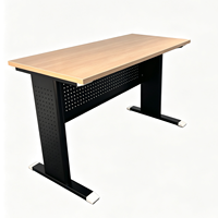 Table de bureau moderne avec plateau en grain de bois, option de bureau de conférence en MFC avec tiroirs, mobilier de réception de luxe pour usage commercial et domestique