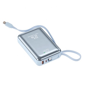 Banque d'alimentation mobile personnalisée avec logo, 20000 mAh, 22,5 W PD, <span class=keywords><strong>batterie</strong></span> <span class=keywords><strong>externe</strong></span>, charge rapide, avec câble pour téléphone, légère - Product Image 3