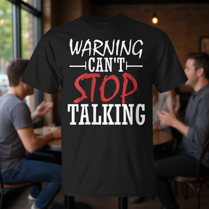 Camiseta Talkative Can't Stop Talking, negra, unisex, talla M para adultos - Product Image 3
