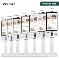 VISIGN 21.5 24 32 pouces Restaurant Écran tactile automatique sans surveillance Service de commande automatique Kiosque de paiement Machine Kiosque Android