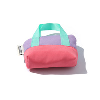 Tas Tote Mini untuk tas boneka dompet kanvas ritsleting Mini dompet koin Multifungsi