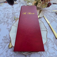 Porte-menu demi-A4 style minimaliste pour pub et café, taille personnalisable, couverture de menu avec marquage à chaud