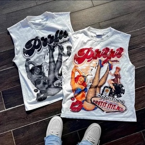 Custom <b>Men's</b> <b>White</b> Boxy Vest <b>Tank</b> <b>Top</b> Vintage Oversize Breathable Sleeveless T-shirt Streetwear Digital Printing Knitted Casual - Product Image 3