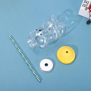 Nouveau modèle de tasse à <span class=keywords><strong>paille</strong></span> en forme d'ours, grande capacité, double <span class=keywords><strong>paille</strong></span>, design moderne, portable, pour jus et boissons froides, Noël - Product Image 5