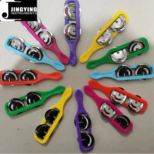 2024 Jingying Musique Orff Instrument à Percussion Tambourin, Enfants Jouet <span class=keywords><strong>Cymbales</strong></span> 2 Petite Cloche Main Cloche En Plastique Jingle Bell Bâtons - Product Image 2