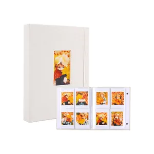 Venta al por mayor Uptodate cubierta de lino 4x6 álbum de fotos cubierta dura impresión autoadhesiva Lino álbum de recortes álbumes de fotos