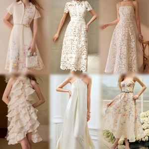 Lot en gros de robes d'été décontractées en satin pour femmes, assortiment mixte, surplus de stock, style bohème, dentelle florale, longueur midi et maxi, pour soirée, naturel - Product Image 3