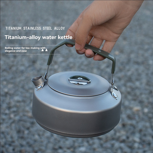 Tetera de Camping Ultraligera de Titanio de 0.9L/1.2L, Juego de Tazas Portátiles de Doble Pared para Excursionismo - Product Image 4