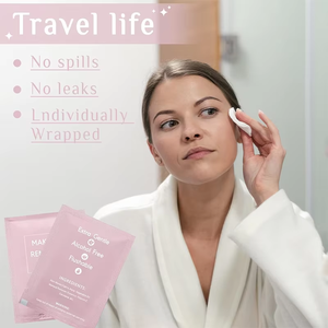Lingettes démaquillantes jetables roses, format poche, emballées individuellement, éliminent facilement le <span class=keywords><strong>maquillage</strong></span> tenace et waterproof - Product Image 6