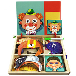 Inteligencia rompecabezas magnético de juguete de madera doble tamaños tablero de dibujo magnética - Product Image 1