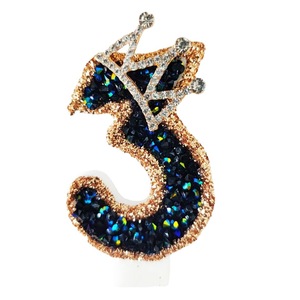 Prodotti più venduti 2023 candele con numero di compleanno glitter nero numero corona candele blu candele di compleanno glitterate - Product Image 5