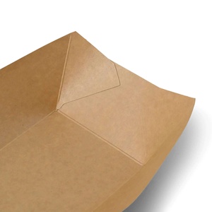 Barquettes carrées pour en-cas en carton brun enduit, écologiques, biodégradables, compostables, en matériau naturel, 800 ml, 21,5 x 16 x 5,5 cm - Product Image 4