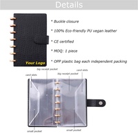 Yihe meilleure vente 7 couleurs disque lié A6 planificateur budgétaire en cuir de crocodile avec autocollants et enveloppe de trésorerie disponible