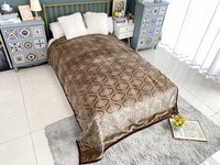 Peluche royale unie et souple personnalisée de grande classe bon marché couverture raschel coréenne en relief à 2 plis