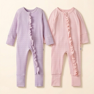 Tutina per Neonata in Fibra di Bambù con <span class=keywords><strong>Elegante</strong></span> Fascia in Pizzo, Comoda e Confortevole - Product Image 1