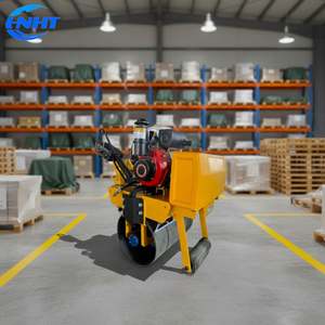 Rouleau compresseur de sol à tambour unique mini vibratoire de 0,33 tonne avec moteur diesel essence, haute efficacité - Product Image 1
