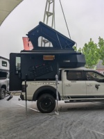 Tente de toit rigide escamotable noire mate pour camping-car, alimentée par énergie solaire, pour F150 Raptor 4x4, idéale pour les voyages tout-terrain