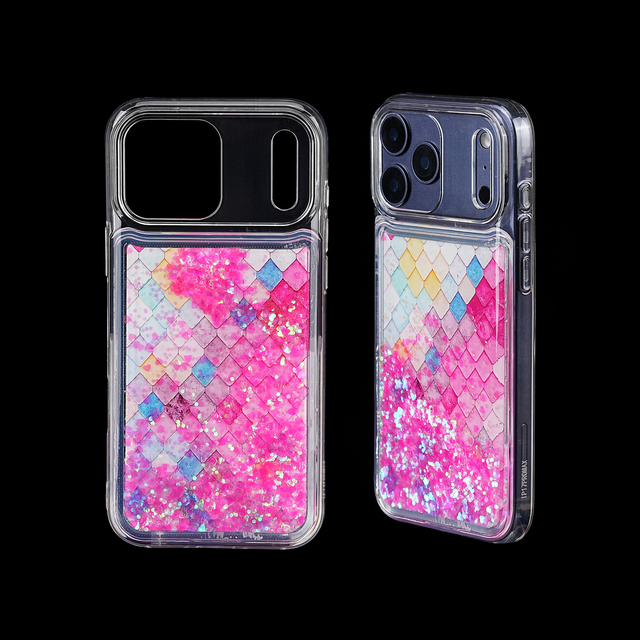 Liquid Glitter PC+TPU Rhombus Design Quick Sand Shaker Luxury Waterproof Shockproof Cell Phone Case for for 15/16/17 Plus Pro