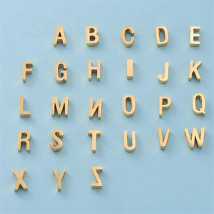 Yiwu Aceon bijoux à bricoler soi-même Mini trou curseur breloque initiale or acier inoxydable petite taille <span class=keywords><strong>Cube</strong></span> pendentif pour Bracelet collier Zircon - Product Image 2