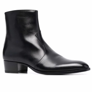 Stivali da <span class=keywords><strong>uomo</strong></span> ecologici per tutte le stagioni in vera <span class=keywords><strong>pelle</strong></span> antiscivolo nero con altezza alla caviglia per abiti da cerimonia estivi e invernali - Product Image 3