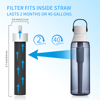 Filtre à bouteille d'eau, remplacement pour BB06, filtre à bouteille rigide, sport et acier inoxydable