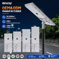 Lampu Jalan Tenaga Surya LED Terintegrasi All in One Berdaya Tinggi Aluminium Tahan Air Ip65 untuk Luar Ruangan 50w 100w 150w 200w