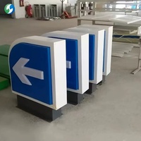 Venta caliente de alta visibilidad impermeable Circular gasolinera entrada salida LED cajas de luz signo para publicidad