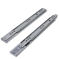 Glissière de tiroir industrielle robuste 115 kg avec système d'amortissement à fermeture douce, extension complète 3 sections, roulement à billes