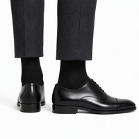Chaussettes fines en soie de mûrier 100% pour homme, respirantes, antibactériennes, sans couture, style business, couleur unie