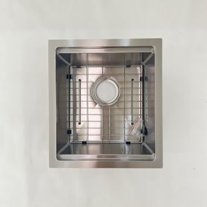 Lavello moderno in acciaio inox lavelli fatti a mano con griglia e scarico e tagliere lavello da cucina fatto a mano - Product Image 6