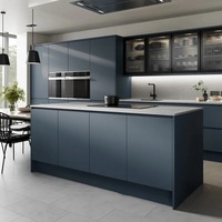 Meubles de cuisine complets BAINENG Island, designs modernes, échantillon personnalisé, armoires de cuisine de luxe en acier inoxydable, fabriquées en Chine