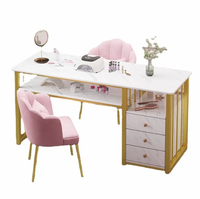 Meubles de salon de luxe légers, table de manucure avec tiroirs, fournitures de salon de beauté, ensemble de table de manucure, vente chaude