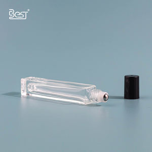 10ml carré <span class=keywords><strong>verre</strong></span> clair rouleau sur bouteille avec rouleau en métal pour huile essentielle parfum huile yeux sérum taches foncées <span class=keywords><strong>correcteur</strong></span> conteneur - Product Image 2