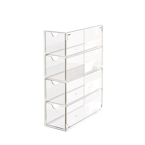 <strong>Plastic</strong> PET Desktop <strong>Drawers</strong> <strong>Stacking</strong> 4-Sliding <strong>Drawers</strong> Desk Accessories Display Caddy Vanity Stationery Japandi Design - Product Image 1